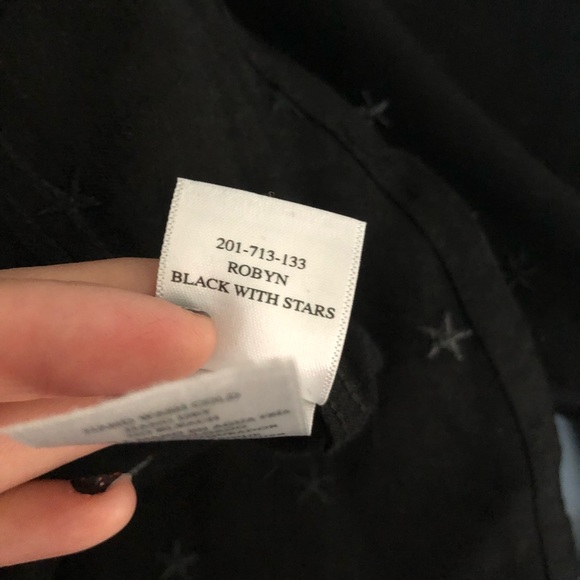Rails Robyn Embroidered Star Shirt Tie Sleeve Button Down Black S - Picture 8 of 12